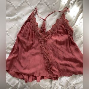 Flowy Dark Coral Top M